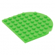 LEGO lapos elem 8x8 egyik oldalán lekerekített sarkokkal, világoszöld (41948)