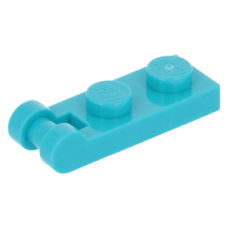 LEGO lapos elem 1×2 egyik végén fogantyúval, sötét türkizkék (60478)