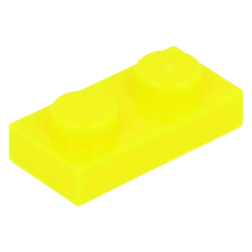 LEGO lapos elem 1x2, neon sárga (3023)