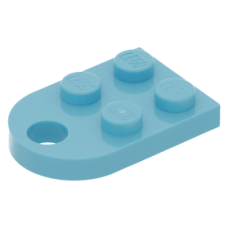 LEGO lapos elem 2x3 íves lyukkal, közép azúrkék (3176)