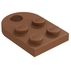 LEGO lapos elem 2x3 íves lyukkal, vörösesbarna (3176)