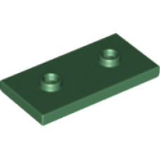 LEGO lapos elem 2×4 2 bütyökkel középen, sötétzöld (65509)