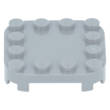 LEGO lapos elem 4×4×2/3 lekerekített sarkokkal és négy talppal, világosszürke (66792)