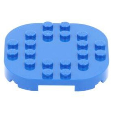 LEGO lapos elem 6×6×2/3 lekerekített sarkokkal és négy talppal, kék (66789)