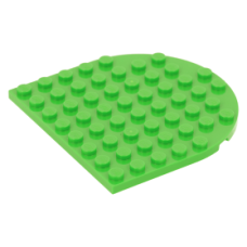 LEGO lapos elem 8×8 egyik oldalán lekerekített sarkokkal, világoszöld (41948)