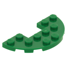LEGO lapos elem félkör 3x6 1×2-es kivágással, zöld (18646)