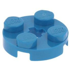 LEGO lapos elem kerek 2x2, sötét azúrkék (4032)