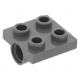 LEGO lapos elem 2x2 alján 1 db pin csatlakozóval, sötétszürke (2444)