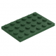 LEGO lapos elem 4x6, sötétzöld (3032)