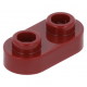 LEGO lapos elem 1x2 lekerekített tetején két lyukas bütyökkel, sötétpiros (35480)