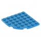 LEGO lapos elem lekerekített sarokkal 6x6, sötét azúrkék (6003)