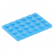 LEGO lapos elem 4x6, sötét azúrkék (3032)