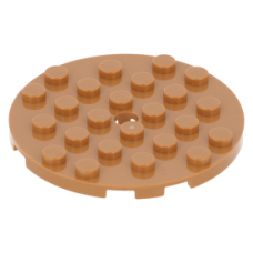 LEGO lapos elem kerek lyukkal középen 6x6, középsötét testszínű (11213)