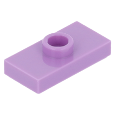 LEGO lapos elem 1 bütyökkel középen 1×2, közép levendulalila (15573)