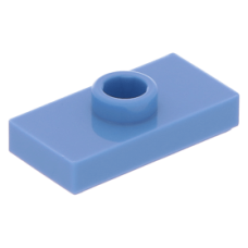 LEGO lapos elem 1 bütyökkel középen 1×2, középkék (15573/3794)