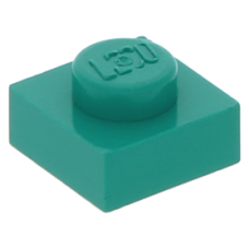 LEGO lapos elem 1x1, sötét türkizkék (3024)
