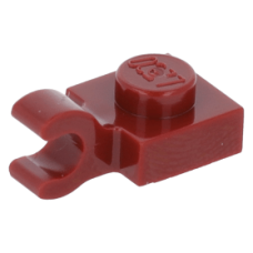 LEGO lapos elem 1x1 vízszintes fogóval, sötétpiros (61252)