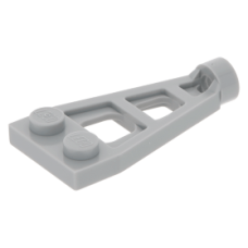 LEGO lapos elem 1×2 3 hosszú foglalattal végén bütyökkel, világosszürke (4596)