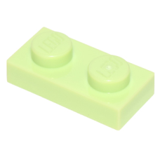 LEGO lapos elem 1x2, sárgászöld (3023)