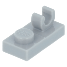 LEGO lapos elem 1×2 tetején fogóval, világosszürke (44861)