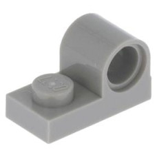 LEGO lapos elem 1×2 tetején pin csatlakozóval, világosszürke (11458)