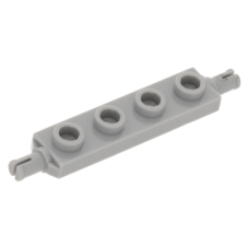 LEGO lapos elem 1×4 két keréktartó csatlakozóval, világosszürke (2926)