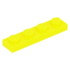LEGO lapos elem 1x4, neon sárga (3710)