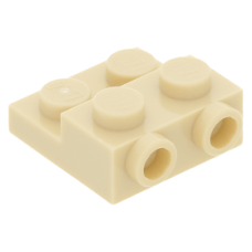 LEGO lapos elem 2x2x2/3 oldalán két bütyökkel, sárgásbarna (99206)