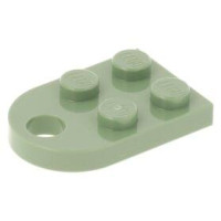 LEGO lapos elem 2x3 íves lyukkal, homokzöld (3176)