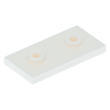 LEGO lapos elem 2×4 2 bütyökkel középen, fehér (65509)
