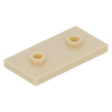 LEGO lapos elem 2x4 2 bütyökkel középen, sárgásbarna (65509)