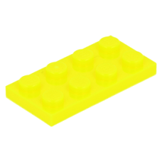 LEGO lapos elem 2x4, neon sárga (3020)