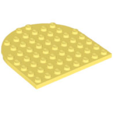 LEGO lapos elem 8x8 egyik oldalán lekerekített sarkokkal, világossárga (41948)