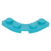 LEGO lapos elem íves sarok 3x3 1/4, sötét türkizkék (68568)