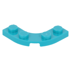 LEGO lapos elem íves sarok 3x3 1/4, sötét türkizkék (68568)