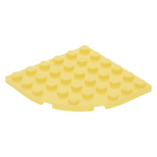 LEGO lapos elem lekerekített sarokkal 6x6, világossárga (6003)