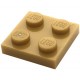 LEGO lapos elem 2x2, gyöngyház arany (3022)