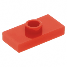 LEGO lapos elem 1 bütyökkel középen 1×2, piros (15573/3794)