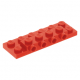 LEGO lapos elem 2x6x2/3 oldalán négy bütyökkel, piros (87609)