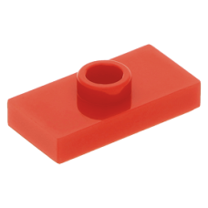 LEGO lapos elem 1 bütyökkel középen 1×2, piros (15573/3794)