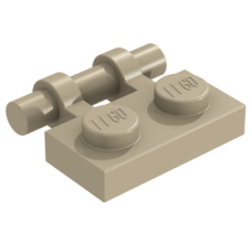 LEGO lapos elem 1x2 fogantyúval, sötét sárgásbarna (2540)