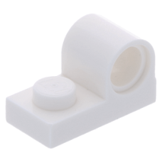 LEGO lapos elem 1×2 tetején pin csatlakozóval, fehér (11458)
