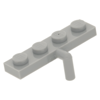 LEGO lapos elem 1×4 lefele néző karral, világosszürke (30043)