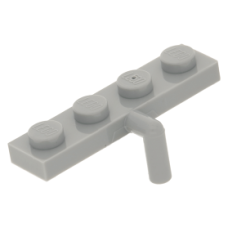 LEGO lapos elem 1×4 lefele néző karral, világosszürke (30043)