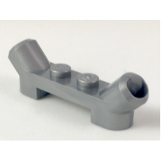 LEGO lapos elem 1x4 végein 2 db ferde csővel, matt ezüst (61072)