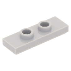 LEGO lapos elem 2 bütyökkel középen 1×3, világosszürke (34103)