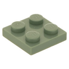LEGO lapos elem 2x2, homokzöld (3022)