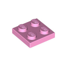 LEGO lapos elem 2x2, világos rózsaszín (3022)