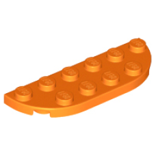 LEGO lapos elem 2x6 hosszú oldalán lekerekített sarkokkal, narancssárga (18980)