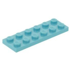 LEGO lapos elem 2x6, közép azúrkék (3795)